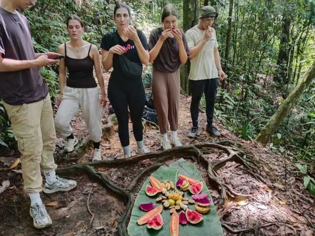 Fresh fruit break on the trail